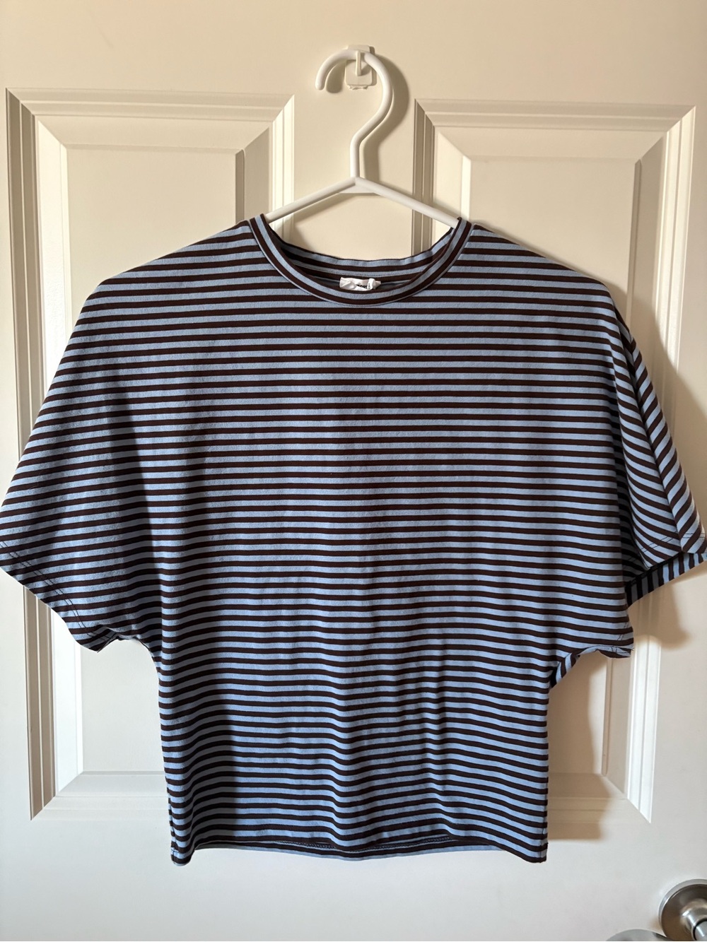 Cotton On Striped Short-Sleeve Tee - Light Blue & Black
